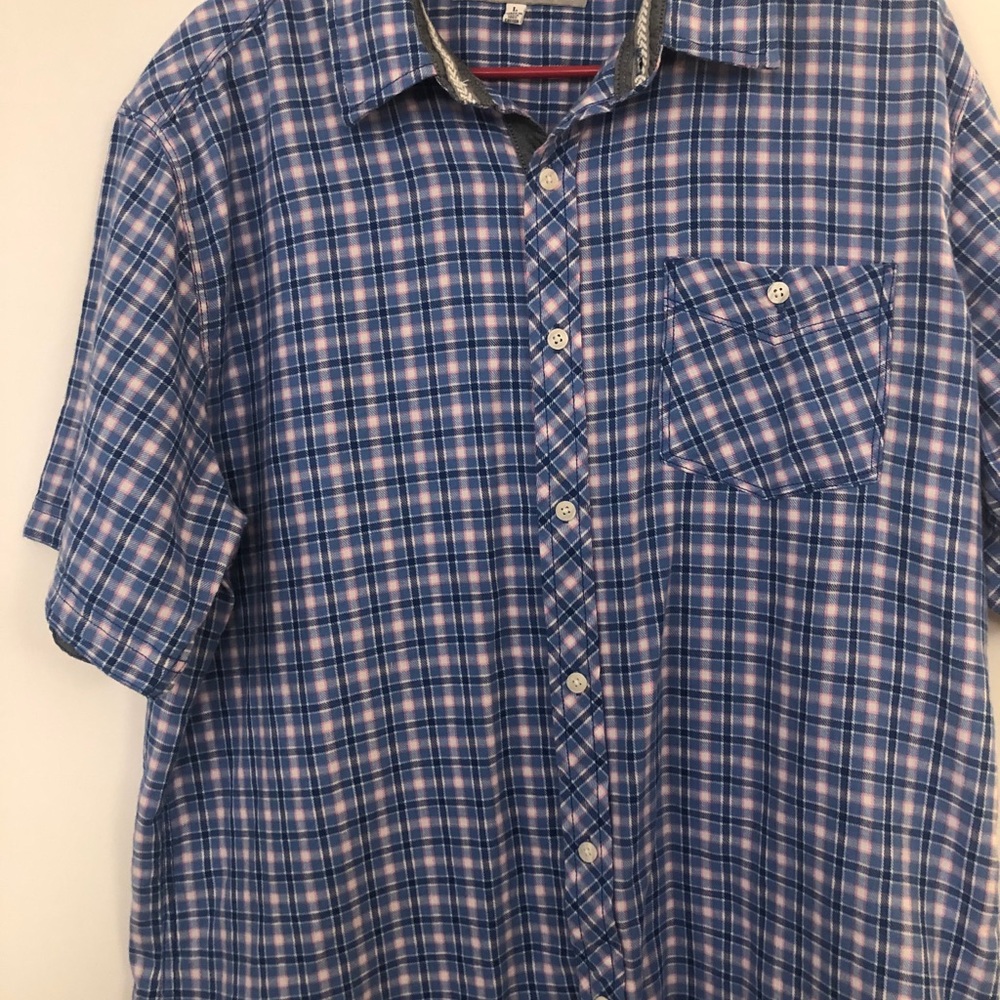 Plaid Button Down Shirt Large PD&C Shirt Men’s